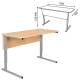 Стол-парта 2-местный регулируемый СУТ.55, 1200х500х520-640 мм, рост 2-4, серый каркас, ЛДСП клён. Фото товара с разных ракурсов.