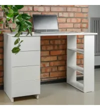 Стол письменный/компьютерный  "Scandi CD-016", 1100х500х750 мм, 4 ящика, белый, 641891, ЦБ013707-1